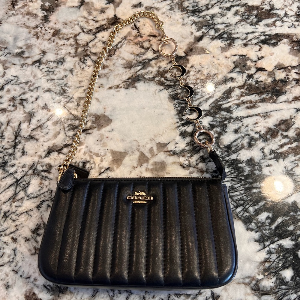 Coach Nolita 19 With Linear Quilting with extender chain